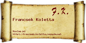 Francsek Koletta névjegykártya